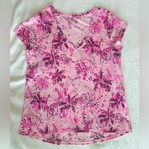 Lilly Pulitzer “Pink Blossom Wild About You” Etta T-Shirt - Size L